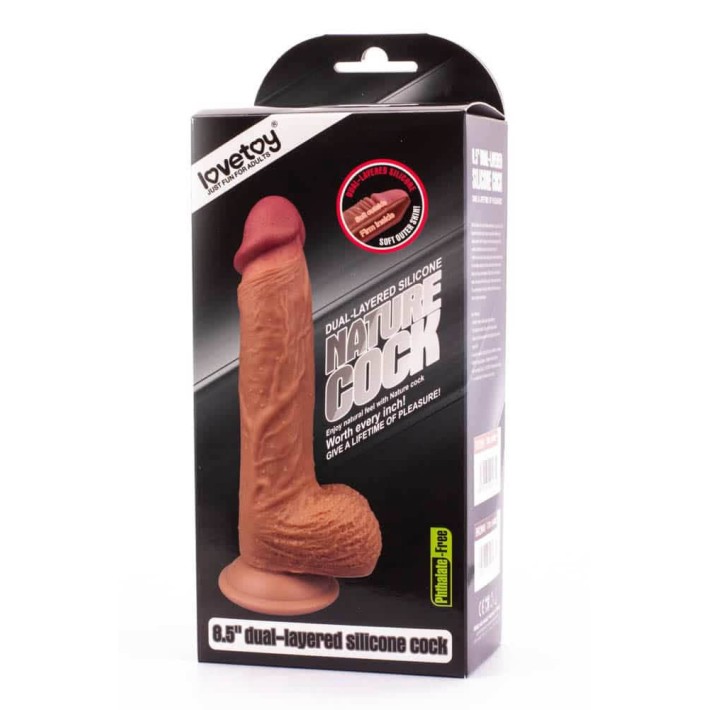 Dildo Realistic Din Silicon Dublu-stratificat, 21cm 7
