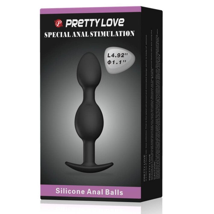 Dop Anal Heavy Balls Silicone Butt Plug 3, Negru, 10.5 Cm 4