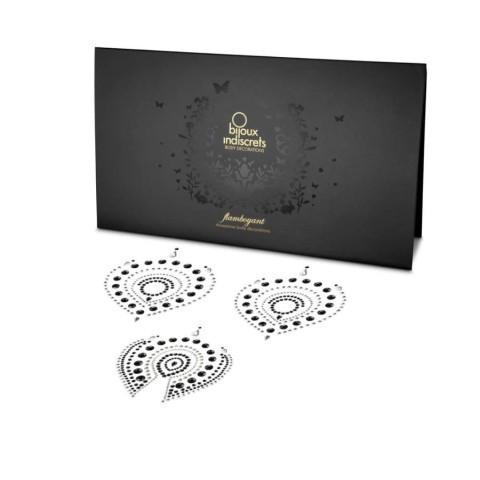 Nipple Covers, Bijuterii Intime Adezive Flamboyant - Negru Argintiu, pasiune.ro
