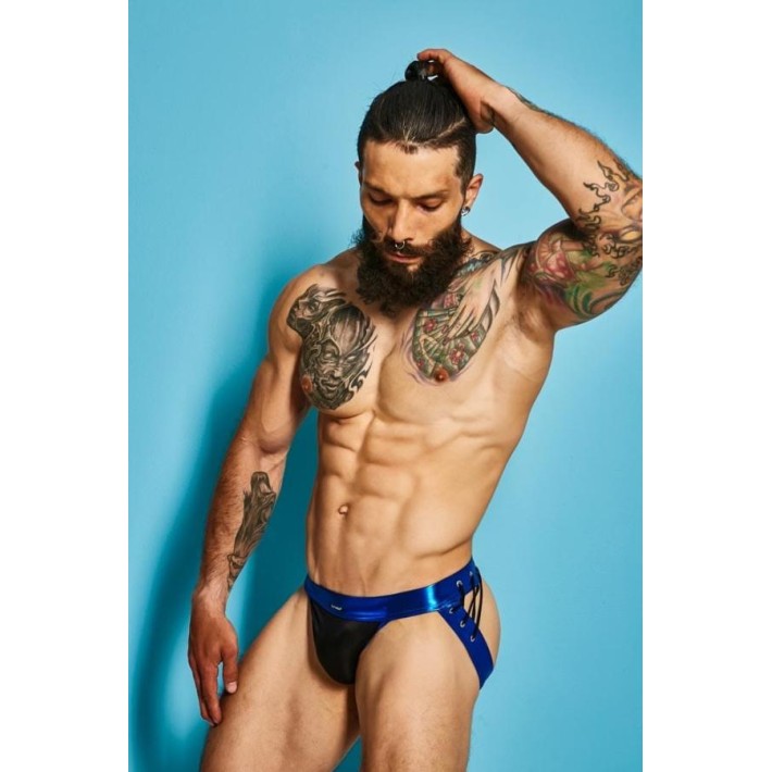 C4m-desire Jockstrap-blueleatherette-xl 4