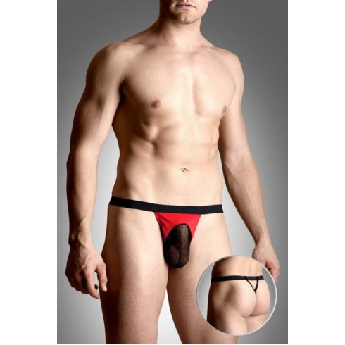 mens, Chiloti String Cu Plasa, Rosu, M/l, pasiune.ro