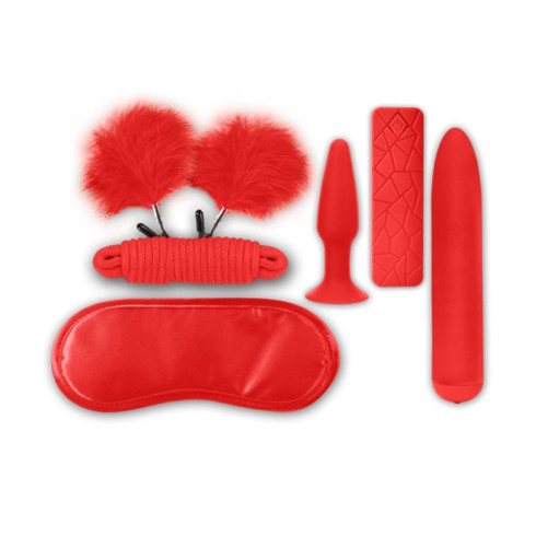 rosu, Set Accesorii Erotice The Mean Couple Romance Ii, Rosu, 5 Piese, pasiune.ro