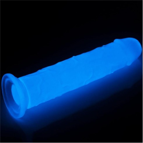 lovetoy,  Dildo Clasic Fosforescent Lumino Play, Alb, 20 Cm, pasiune.ro
