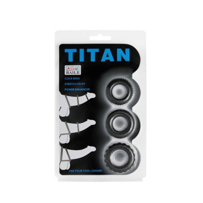 Set 3 Inele Penis Titan Cock Ring 3, Negru