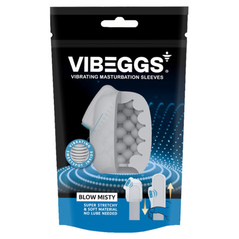 VIBEGGS, Vibeggs - Blow Misty - Vibrating Masturbation Sleeve - White, pasiune.ro