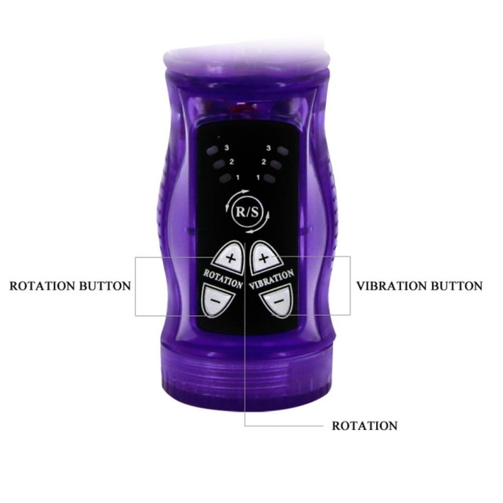 Vibrator Rabbit Cu Rotatii Happy Angel, Mov, 22 Cm 2