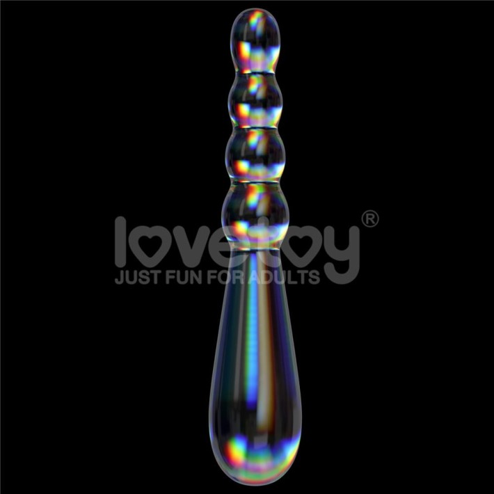 Dildo Sticla Twilight Gleam Glass Dildo- Rising Ripples, Transparent, 19 Cm 6