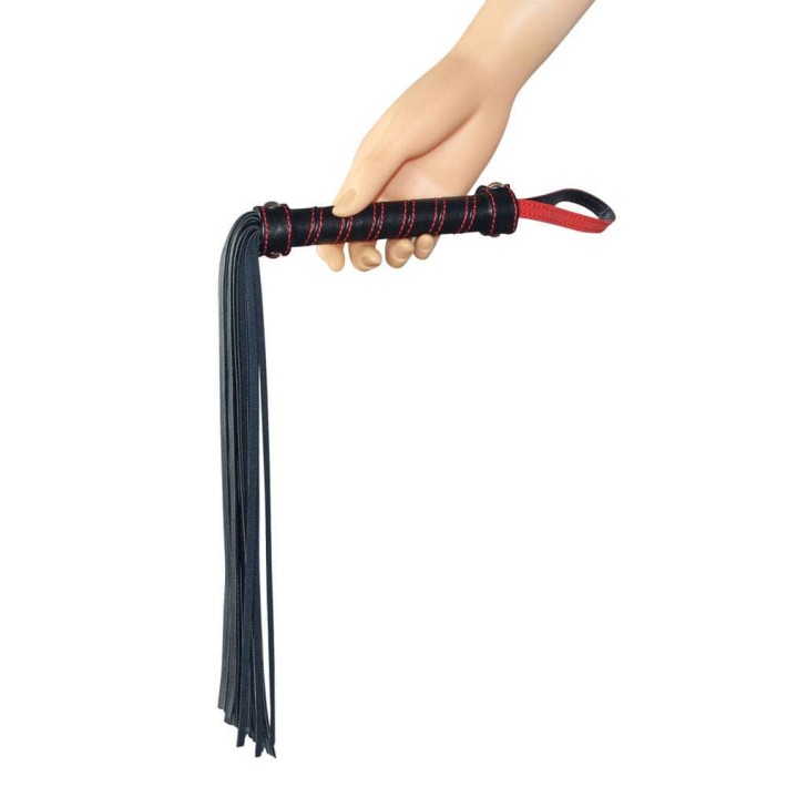 Bici Bondage Fetish Beginners Flogger, Negru+rosu, 45 Cm 2