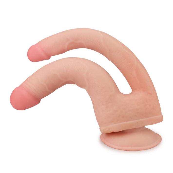 Dildo Realistic Dublu Cu Ventuza Skinlike, Natural, 25 Cm 2