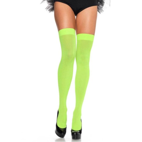 portjartier, Nylon Over The Knee - Neon Green - O/s - Hosiery Marime Universala, pasiune.ro