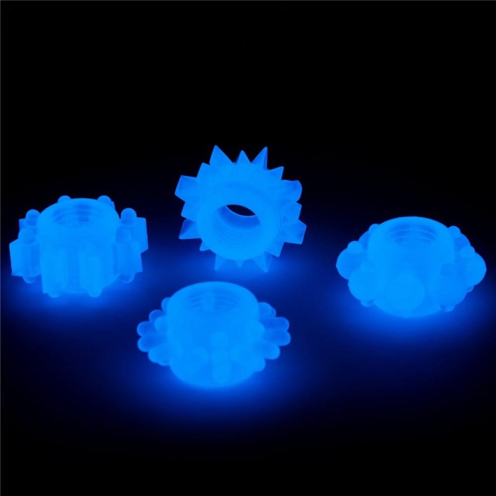 Set 4 Inele Penis Fosforescente Lumino Play, Alb 4