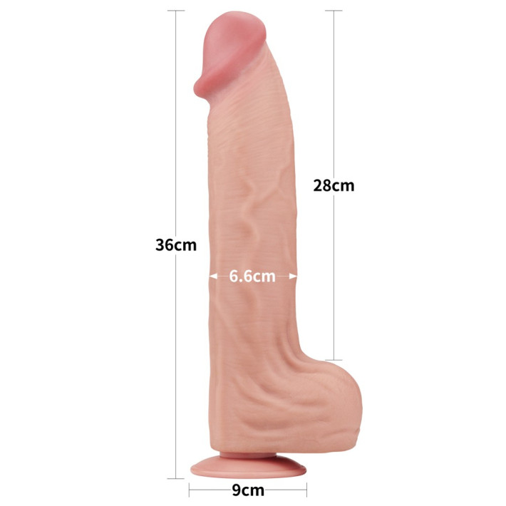 Dildo Ultra Realistic King Sized Sliding Skin Dual Layer Dong, Natural, 35.5 Cm 6