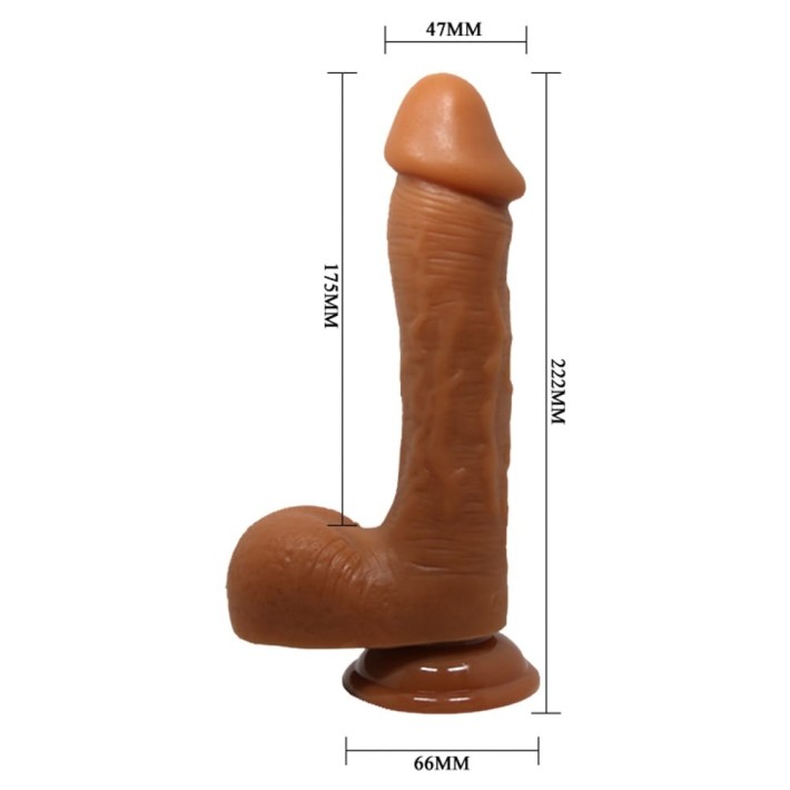 Dildo Clasic Cu Ventuza Beautiful Johnson, Brun, 23 Cm 4