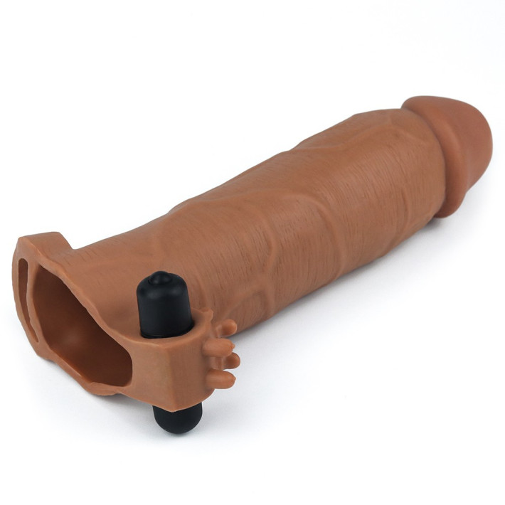 Manson / Prelungitor Cu Vibratii Pentru Penis Pleasure X-tender #6, Brun, +7.5 Cm 3