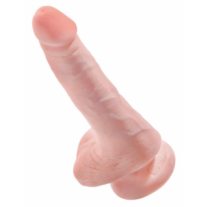 Dildo Clasic Cu Testicule King Cock, Natural, 15 Cm 4