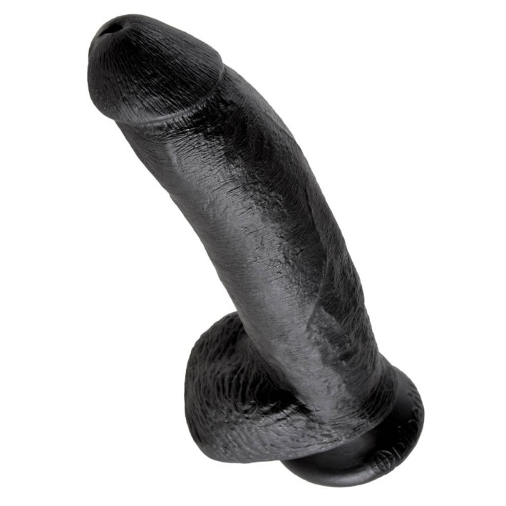 Dildo Clasic Cu Testicule King Cock, Negru, 22.8 Cm 2