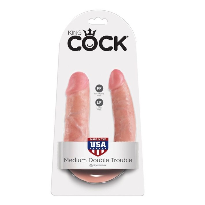 Dildo Dublu King Cock Medium, Natural, 34.5 Cm 4