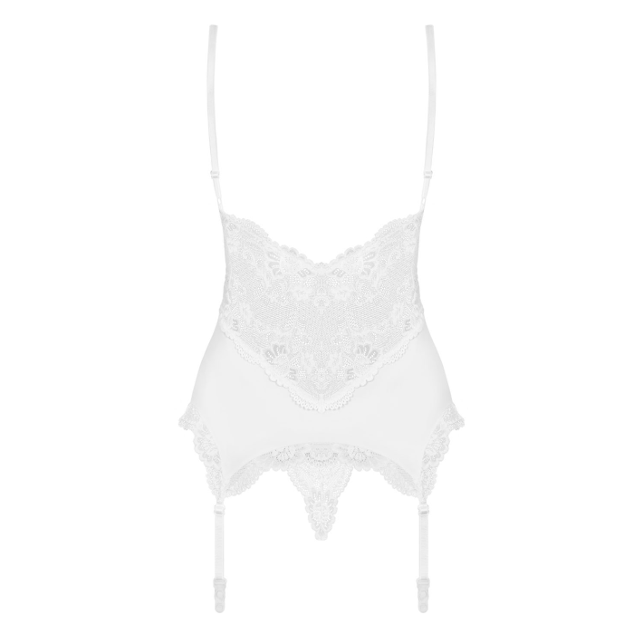 Corset Dantela Si Chilotei Sexy, Alb, S/m 9
