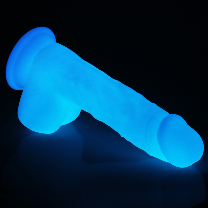 Dildo Fantezie Fosforescent Lumino Play, Alb, 20 Cm 13