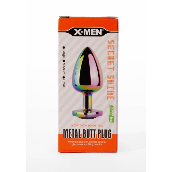 Dop Anal Cu Bijuterie Secret Shine Metal Rainbowheart L, Multicolor, 9.5 Cm 6