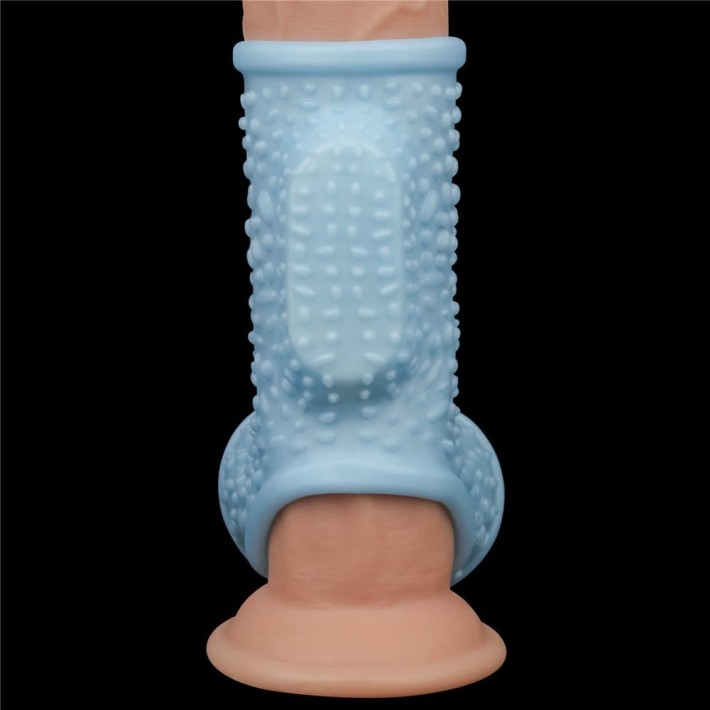 Inel / Manson Penis Cu Vibratii Drip Knights With Scrotum Sleeve, Albastru 6