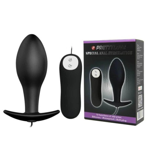 Dopuri Anale, Dop Anal Cu Vibratii, Negru, 8.5 Cm, pasiune.ro