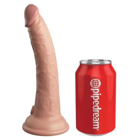 silicone, Vibrator Realistic Cu Telecomanda Dual Density Silicone Cock, Natural, 17.5 Cm, pasiune.ro