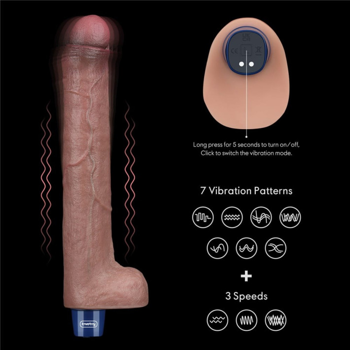 Vibrator Realistic Real Softee, Brun, 26.5 Cm 2