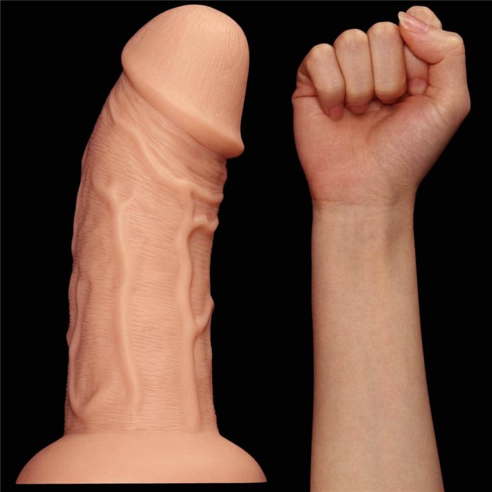 Dildo Realistic Extra-gros Curved, Natural, 24 Cm 10