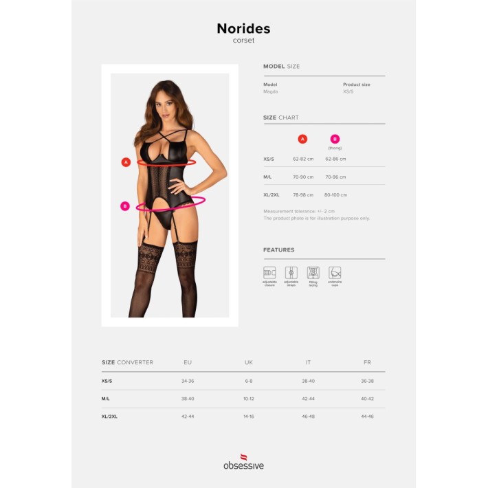 Norides Corset & Thong   Xs/s M/l, Xl/2xl, Xs/s 14