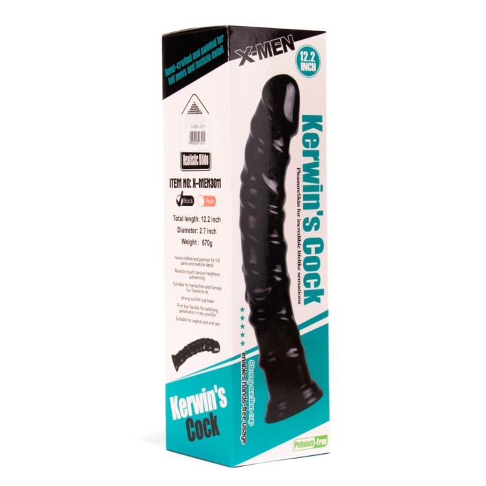 Dildo Clasic Kerwin’s, Negru, 31 Cm 5