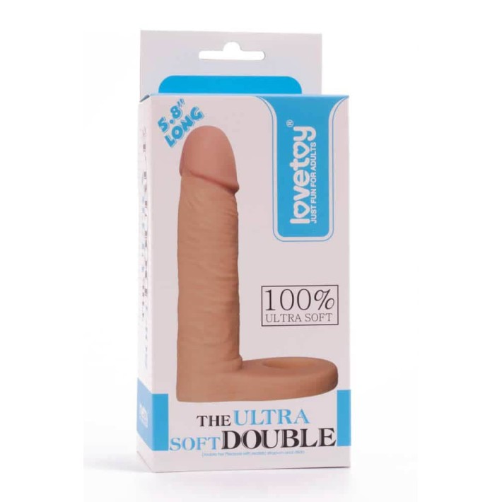 Strap-on Anal The Ultra Soft Double, Natural, 14 Cm 3