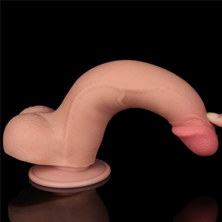 Dildo Realistic Sliding Skin Dual Layer I, Natural, 21.5 Cm 9