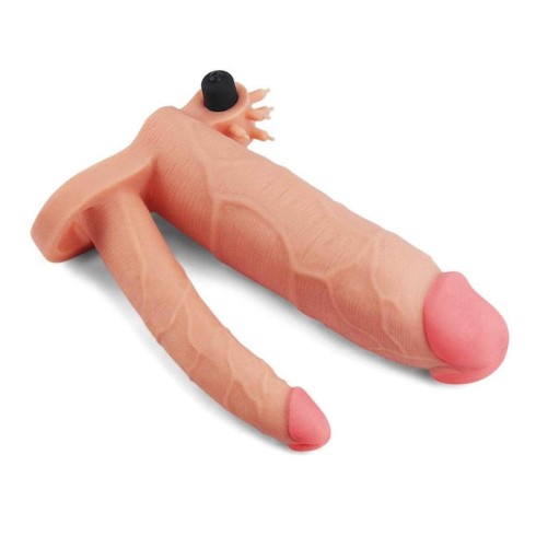 ou, Extensie/manson Penis Dublu Cu Vibratii, Natural, +7.5 Cm, pasiune.ro