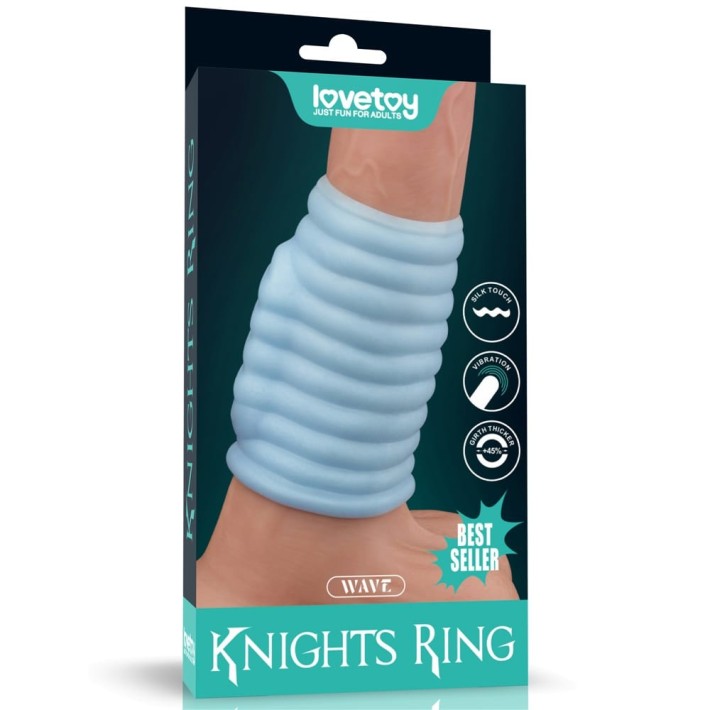 Inel / Manson Penis Cu Vibratii Wave Knights, Albastru 10