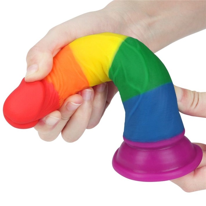 Dildo Clasic Cu Ventuza Prider, Multicolor, 18.5 Cm 2