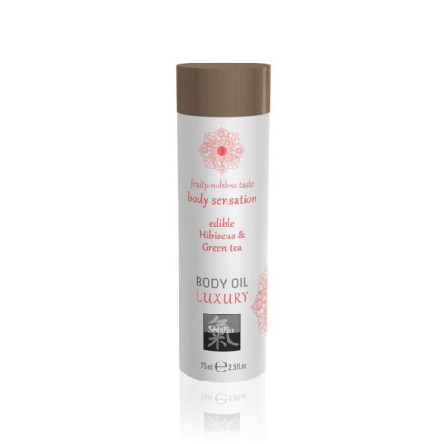 ulei, Ulei De Corp Luxuriant Comestibil - Hibiscus + Ceai Verde, 75 Ml, pasiune.ro