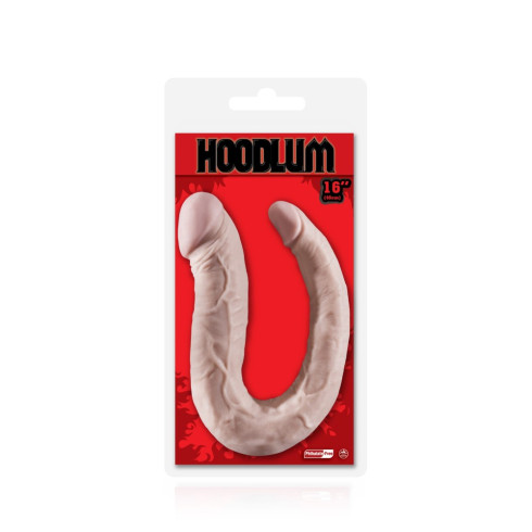 pvc, Dildo Dublu Hoodlum U-shaped, Natural, 40.5 Cm, pasiune.ro