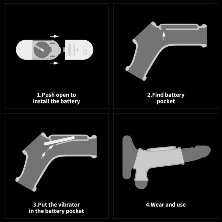 Inel / Manson Penis Cu Vibratii Wave Knights With Scrotum Sleeve, Albastru 2