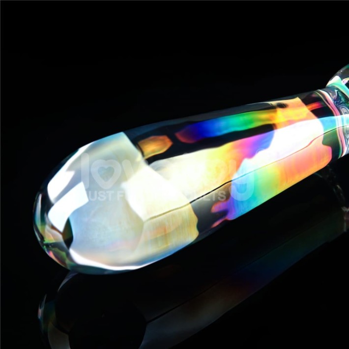 Dildo Sticla Twilight Gleam Glass Dildo- Rising Ripples, Transparent, 19 Cm 3