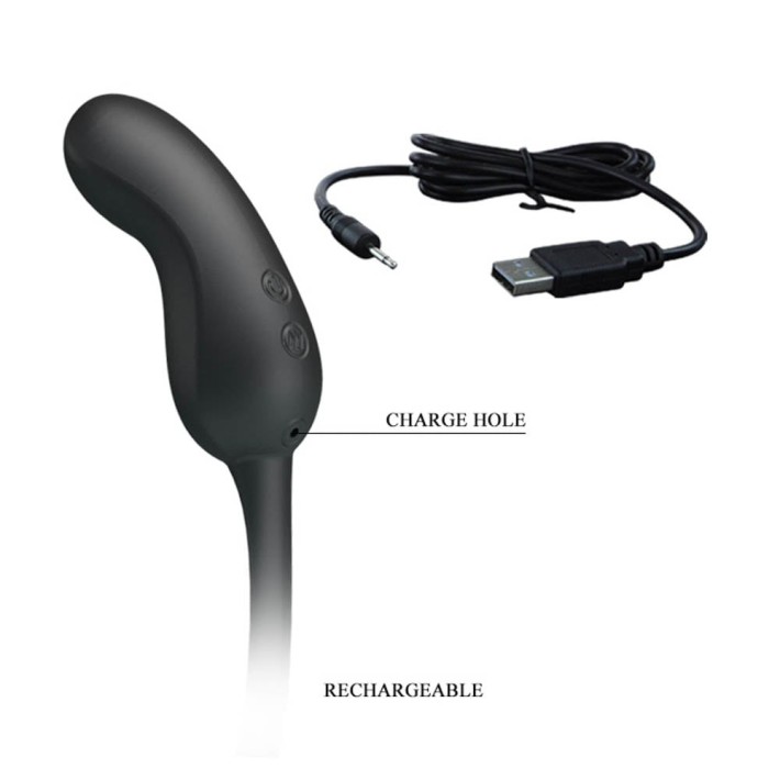 Manson Penis, Inel Testicule Si Dop Anal Cu Vibratii Hercules, Negru 8