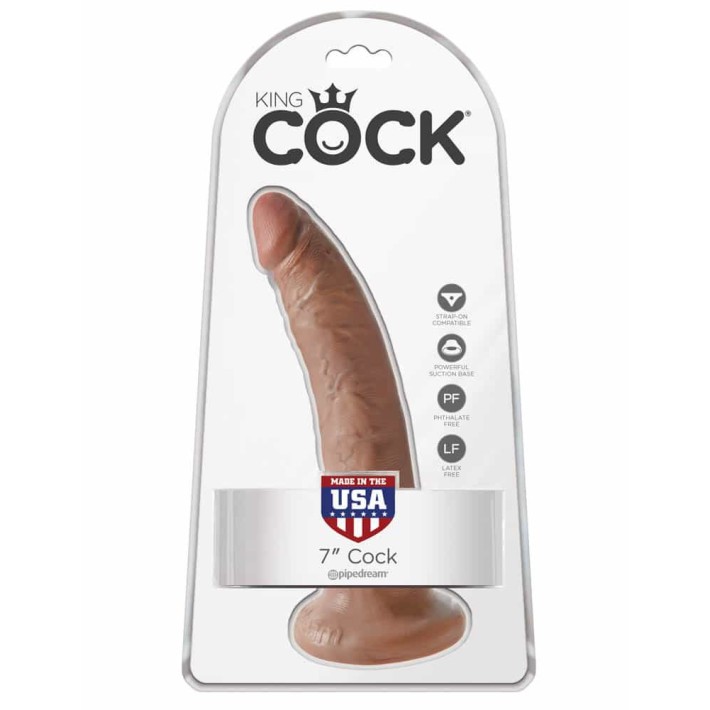 Dildo Clasic Cu Ventuza King Cock, Bronz, 17.8 Cm 2
