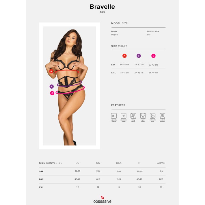 Set 3 Piese Bravelle Obsessive L/xl, S/m 9