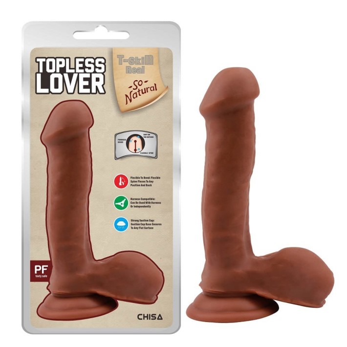 Dildo Clasic Topless Lover, Brun, 19 Cm 2