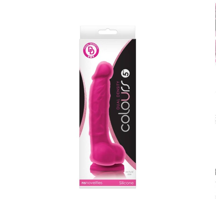 Dildo Realistic Colours Dual Density, Roz - 13 Cm 2