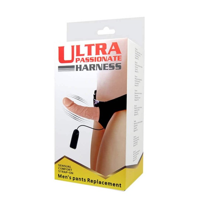 Strap-on Cu Vibratii Ultra Passionate, Natural, 15 Cm 4