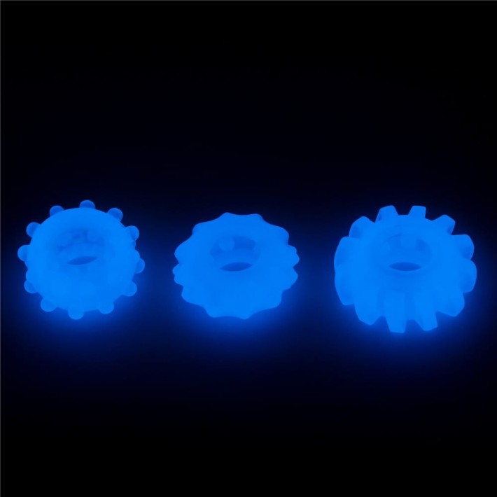 Set 3 Inele Penis Fosforescente Lumino Play, Alb 6