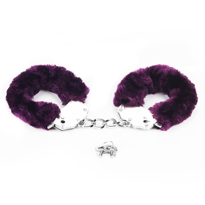Fetish Pleasure Fluffy Hand Cuffs Purple 3