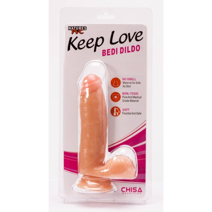 Dildo Clasic Cu Testicule Si Ventuza Bedi, Natural, 16 Cm 3