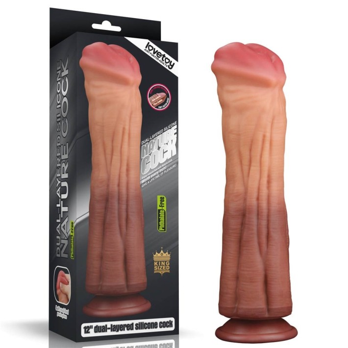 Dildo Mega Dublu-stratificat Nature Cock, 30.4 Cm 7